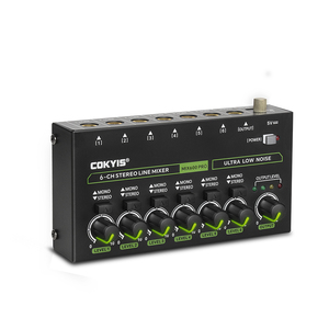 MIX600 Mini Sound Card <strong>Audio</strong> Console Mixer with Multi-Channel <strong>6</strong>.35mm <strong>Audio</strong> <strong>Input</strong> <strong>Interface</strong> <strong>6</strong> Channel RGB Stereo Line Mixer - Product Image 1