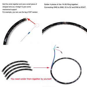 DIYmall 60 X WS2812B 5050 RGB LED Ring Lamp Light 60 bit con driver integrati SK6812 per Arduino Raspberry Pi - Product Image 3