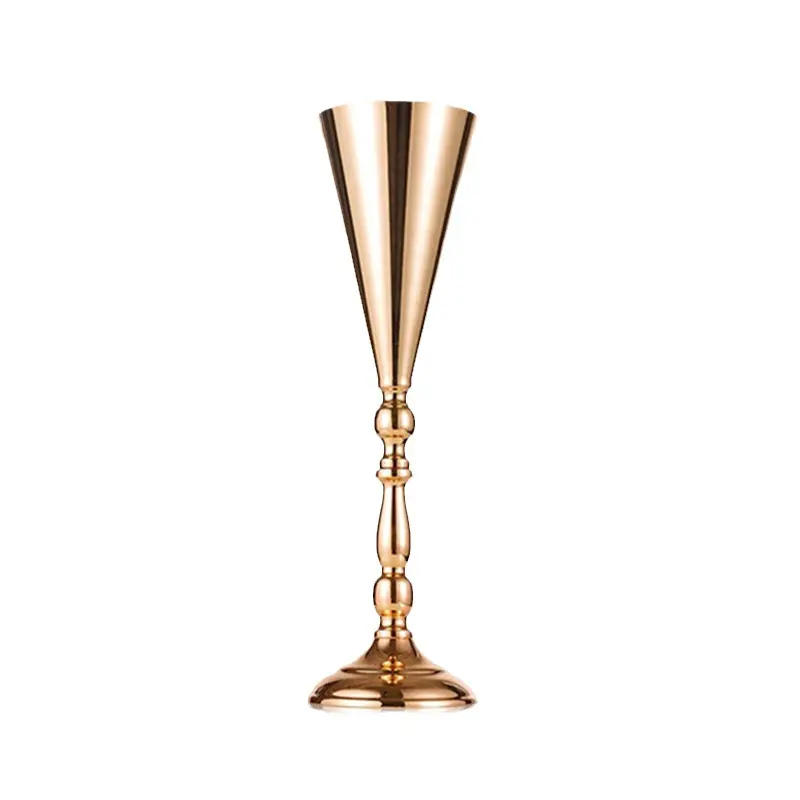 Portavelas pequeño de una sola cabeza de cristal dorado retro romántico cena con velas decoración de metal portavelas