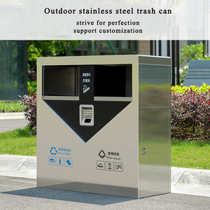 Lixeira de aço inoxidável criativa personalizada para uso externo, lixeira de metal para laterais de estradas, lixeira classificada