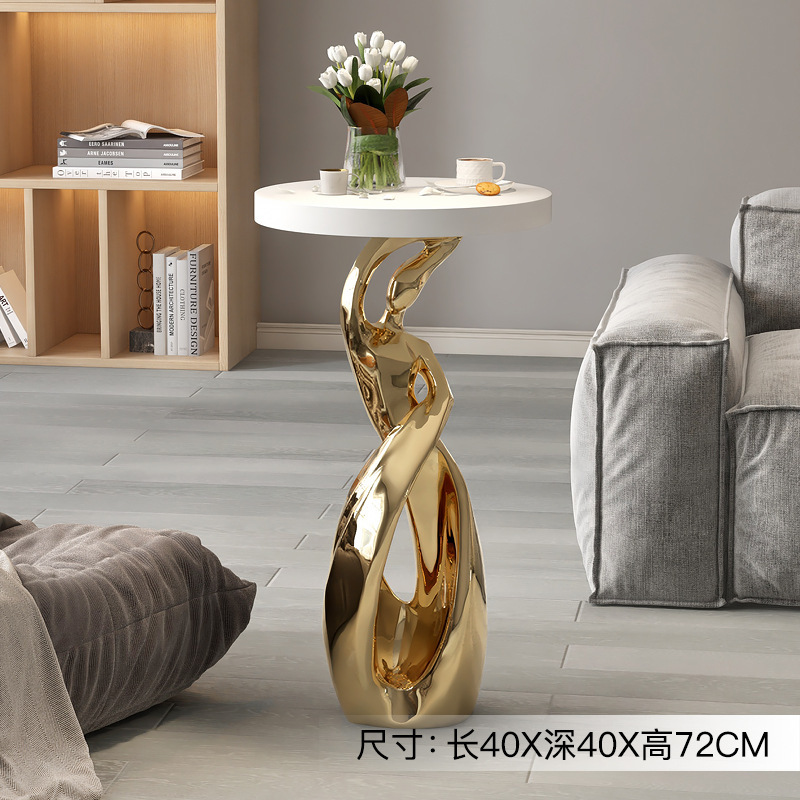 Decorazione da tavolo da tè da donna-oro placcato/altezza 72cm