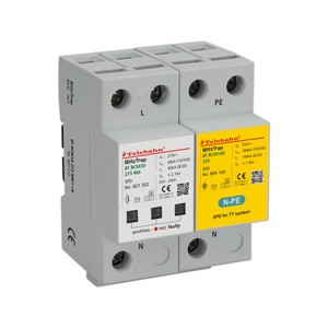 パワーサンダープロテクターAC30kA/80kA/100kA/160kA単相TT/TN (1 1回路) システム2P SPD 275V/255V T1 T2