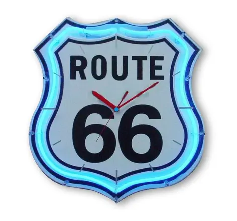 Reloj de neón Route 66