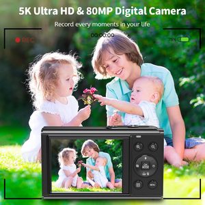 5K 80MP Digital <strong>Camera</strong> with Fill Light&amp;16X Zoom Dual Screen Vlogging <strong>Camera</strong> for YouTube/BloggingWiFi32GB <strong>2</strong> Batteries, <strong>2</strong>.8&quot; LCD, - Product Image 2