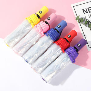 LS Modern Design POE Transparent Folding <strong>Umbrella</strong> Japanese Style <strong>Clear</strong> LED <strong>Umbrella</strong> With Lace Panel and Metal Frame for <strong>Rain</strong> - Product Image 1