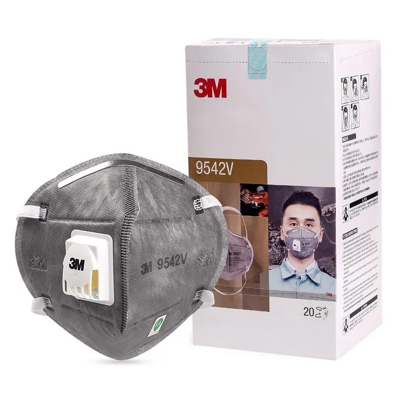 3M 9542V Charbon actif respirant Masque de sécurité anti-poussière et anti-gaz