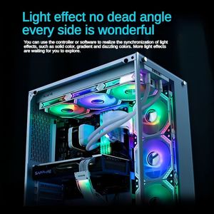 Custodia per Computer assemblaggio Wireless Building Block Kit ventola RGB, Software per cavi Smart PWM Control 5V ARGB nero/bianco - Product Image 4