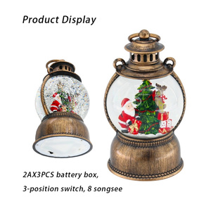 Bola de cristal de Navidad, lámpara de viento musical, regalos para el hogar, decoraciones, agua iluminada, globo de nieve, linternas, círculo para decoraciones navideñas - Product Image 3