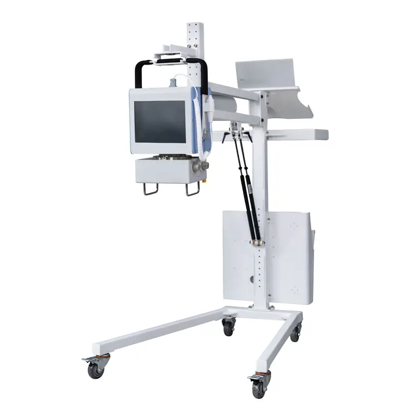 Draagbare Medische Mobiele Digitale X-Ray Machine 2.8/5.6/8kw Fluoroscopie Optioneel Fpd Veterinair Instrument 10 Inch Scherm