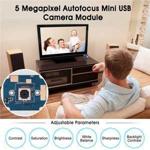 Modulo fotocamera mini usb da 5 Megapixel OV5640 UVC con messa a fuoco automatica per raspberry pi ELP-USB500W04AF-A60 - Product Image 5