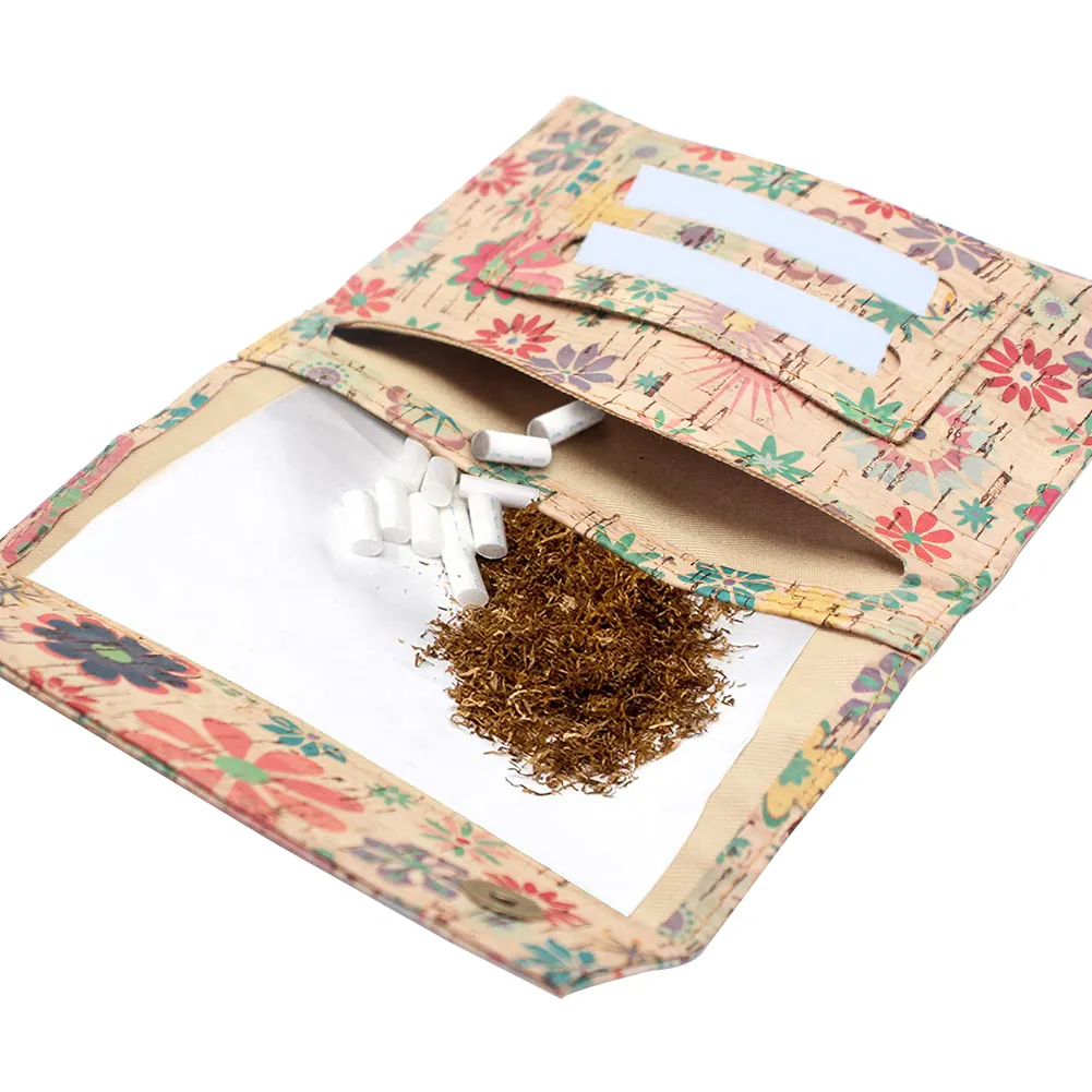 Della fabbrica commercio all'ingrosso di new accessori per il fumo di sughero in pelle borsa del tabacco di rotolamento di carta di sigaretta sacchetto