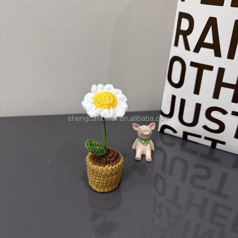 19 petites fleurs de port tricotées au crochet 12*5*5cm