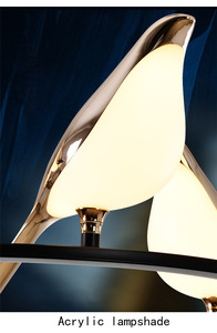 נורדי Creative ציפור Led נברשות בר אוכל חדר זרוק Lights110V-240V טבעת בית לקשט חידוש לופט ציפור תליית מנורות
