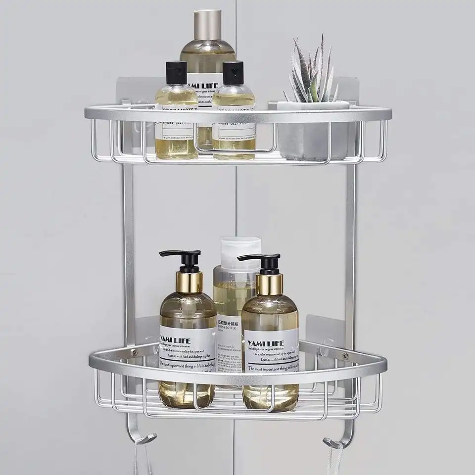 Organisateur de salle de bain en métal de qualité supérieure, support de rangement d'angle de salle de bain salon