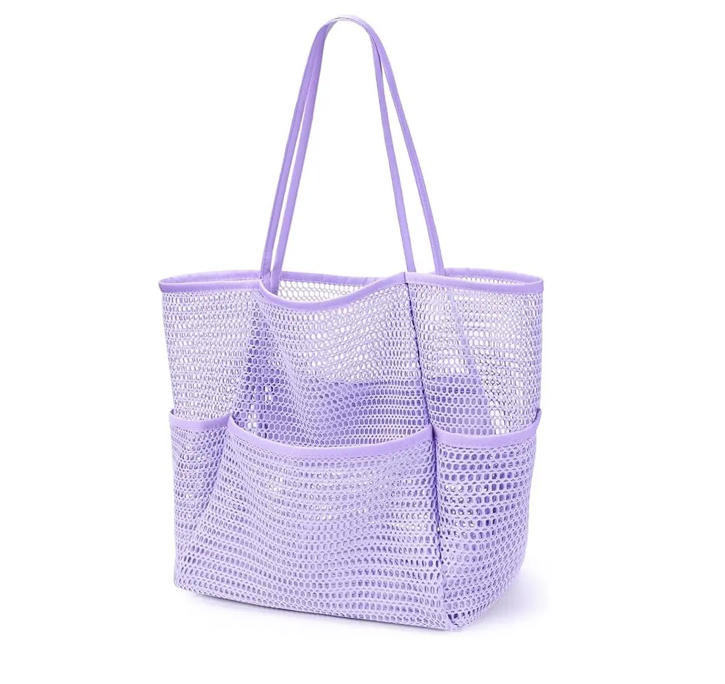 Strand-Gittertasche mit Minitasche Strand-Gitter-Totasche für Damen große Netz-Schwimmbad-Reisetaschen