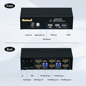 JideTech 2端口双显示器KVM交换机HDMI2.1支持8K @ 60Hz 4K @ 144Hz，USB 3.0 HDMI KVM交换机2显示器2台电脑 - Product Image 2