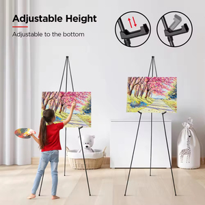 Long lanh nghệ thuật kim Loại hiển thị áp phích Giá vẽ đứng Tripod Ráp Di động sàn giá vẽ có thể điều chỉnh áp phích nghệ thuật dễ dàng đứng - Product Image 4