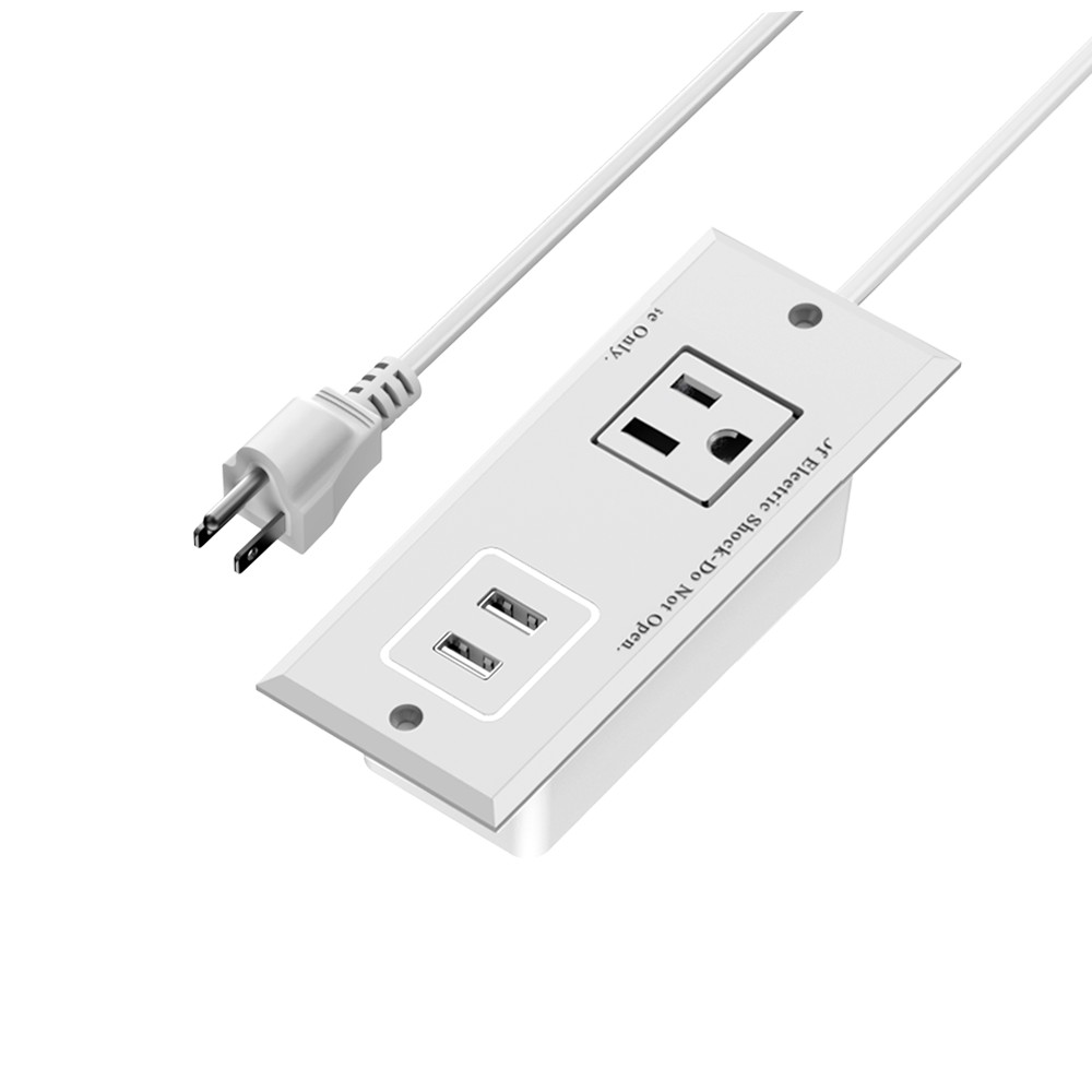 Bianco-1*Prese CA+2*USB-A-US