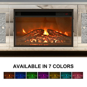 Hiện đại nhà nhân đôi phương tiện truyền thông giao diện điều khiển nhân đôi TV đứng cho TV lên đến 55 "với Lò sưởi bao gồm - Product Image 4