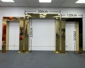 S997 роскошный фон для свадебного декора металлический блестящий золотой Каркас Металлический арочный фон стойка для свадебного украшения - Product Image 6