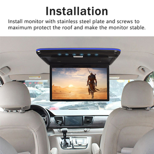 Reproductor de vídeo HD de 13,3 pulgadas, pantalla LCD, Monitor de coche abatible con altavoz estéreo incorporado con salida de Audio USB TF FM para coche Universal - Product Image 3