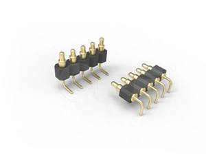 4-<strong>Pin</strong> Spring-Loaded Pogo <strong>Pin</strong> Connector 4.0 mm Pitch Vertical Through Holes 8.0mm PCB Male Header Brass Customized OEM Support - Product Image 2