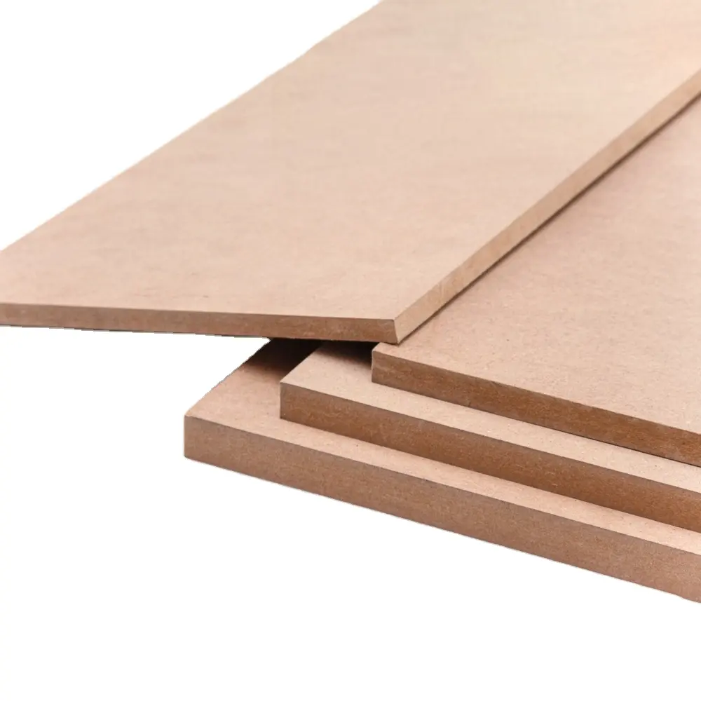 Tableros de MDF laminados en crudo, tablero de fibra de madera de densidad media para muebles de interior, 9mm/12mm/18mm