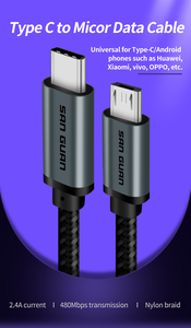 ホットセールタイプC〜マイクロUSBケーブルグレー色マイクロ〜USB C充电ケーブル - Product Image 2