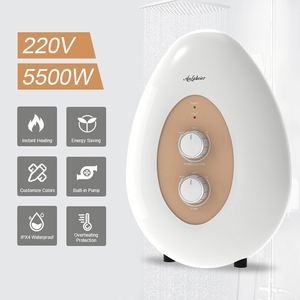 תנור מים חשמליים אופנתיים ואסתטיים ipx4 מידיים עם תרמוסטט ומשאבה