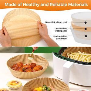Yapışmaz tek kullanımlık gömlekleri pişirme kağıdı için hava fritöz tek kullanımlık kağıt astar 16cm 100 adet özel Logo Buff pişirme ve pasta araçları - Product Image 3