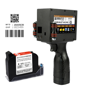 Barchargen code Datums nummer Logo Verfalls datum Etikett Plastik flasche Hands trahl Handheld Thermo-Tinten strahl drucker
