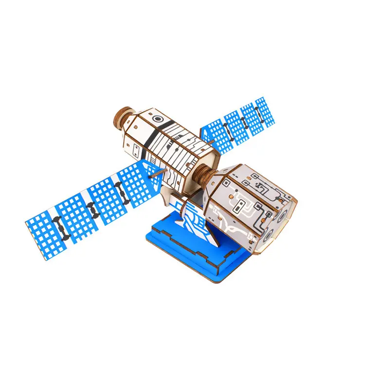 Nouveau Style garçons jouet Station spatiale 3D en bois jeu fait main bricolage 3D puzzle en bois modèle aérospatial