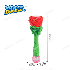 Großhandel ODM OEM 24,5 cm Rose Flower Bubble Stick Kind Outdoor Spielzeug Geburtstags feier Spielzeug Bubble <span class=keywords><strong>Wand</strong></span> für Mädchen - Product Image 3