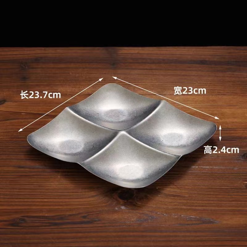 4-compartment decorative plate (snowflake sand)