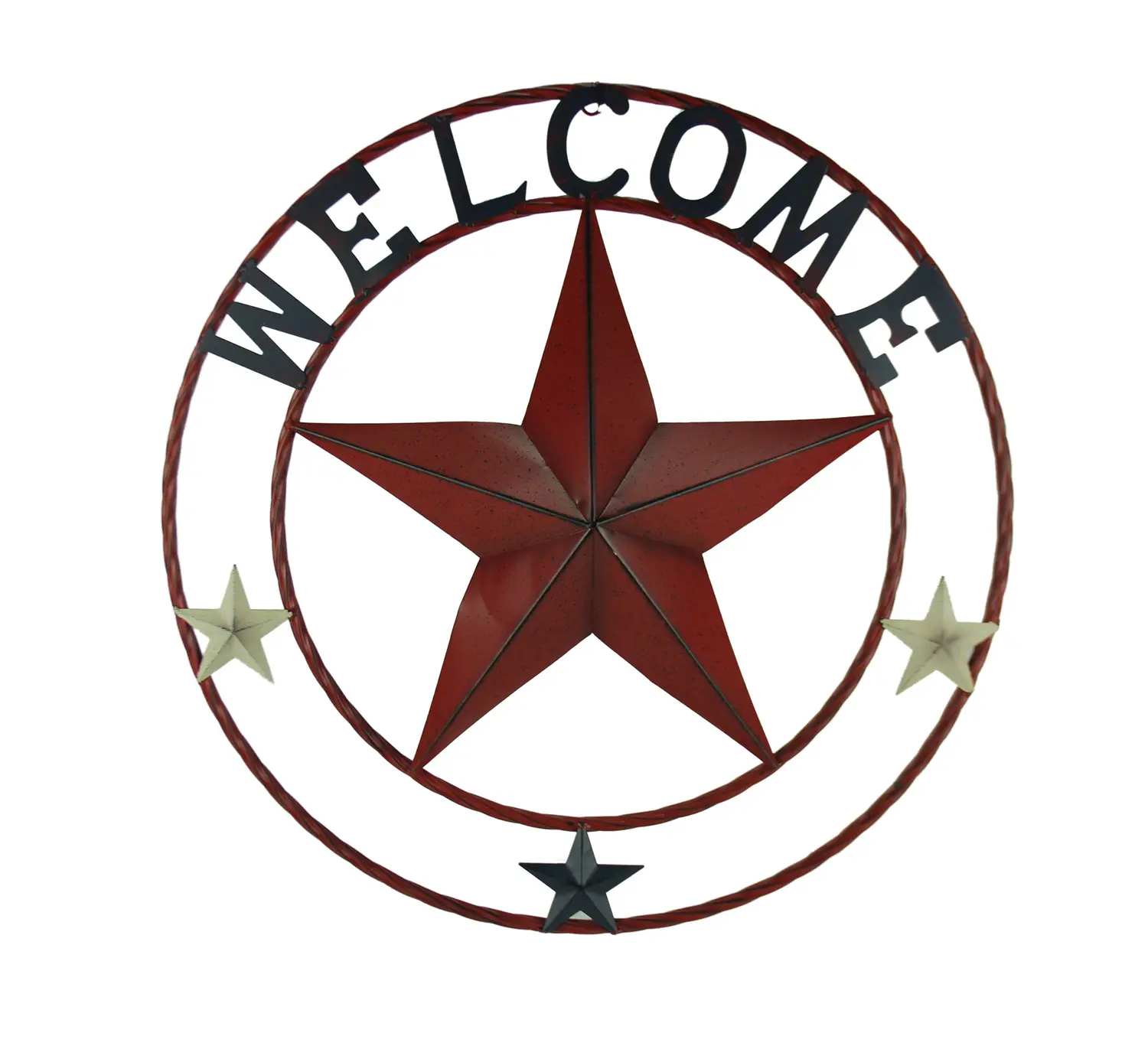 ديكور على شكل دائرة على شكل نجوم من تكساس, ديكور حائطي عتيق مقاس 24 بوصة