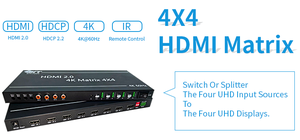 Lo último en Audio Video e iluminación profesional 4X4 Pdif Hdmi Matrix Switch Rs232 4 Entrada 2 Salida Controlador de pared de video