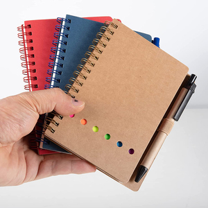 Custom Logo Spiral <strong>Notebook</strong> Kraft Paper Cover Notepad <strong>with</strong> Pen and Sticky <strong>Notes</strong> and Colored <strong>Index</strong> Page Markers Tabs - Product Image 5