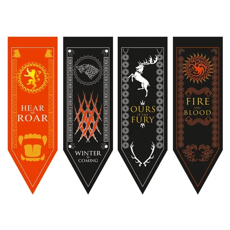 Stark bayrağı aile ev dekor kurt ejderha afiş süslemeleri bir buz şarkısı ve yangın ev dekorasyon asılı Stark bayrağı odası