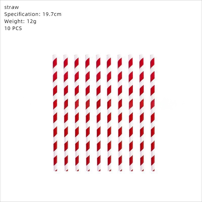 red drinking straw * 10pcs