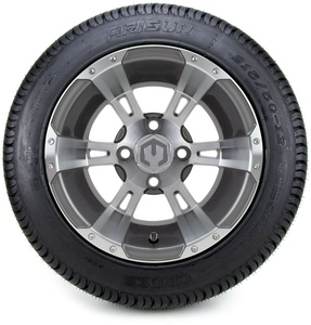 12 "ซุ่มโจมตี Gunmetal รถกอล์ฟล้อและยาง (215-50-12) -ชุด4 - Product Image 2