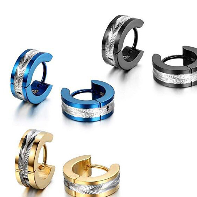 Earrings steel color single