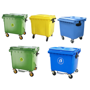 Reciclaje exterior 660L Plástico HDPE Contenedor exterior Plástico médico Reciclaje Wheelie Residuos Basura Cubo de basura para la venta - Product Image 1