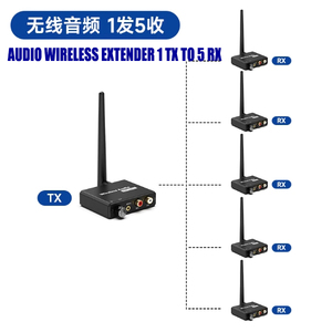 音频2.4G无线数字音频发射器和接收器TX RX RCA输入和输出50米宽范围