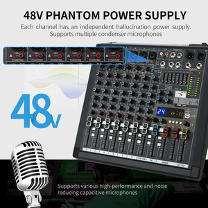 XTUGA-Interfaz de audio profesional con Bluetooth, mezclador de audio digital USB de 8 canales, controlador de DJ/mezclador de consola