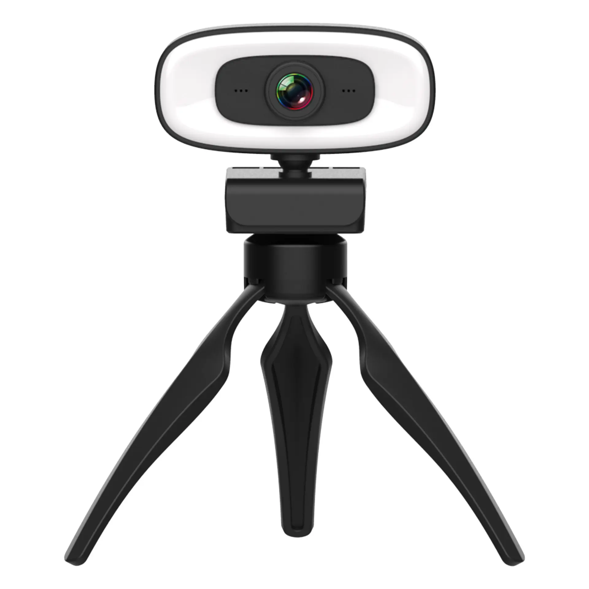 Custom 4K High Definition Live Streaming Computer Web Camera Plug and Play USB Webcam with Ring Light for Meeting Conferencing