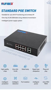 OEM/ODM POE Switch 100Mbps 8 puertos ancho de banda para sistema de cámara CCTV 10/100Base-T 8 puertos POE Network Switch DC48V - Product Image 4