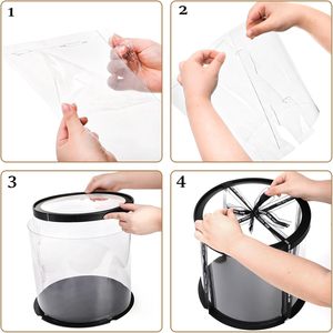 Şeffaf şeffaf PET plastik yuvarlak kek kapları şeffaf kapaklı plastik fırın kutuları - Product Image 3
