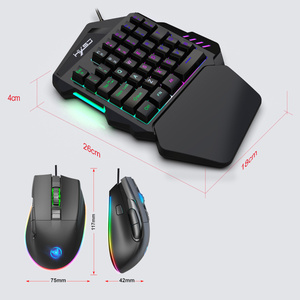 HXSJ Mini Wired Gaming <strong>Keyboard</strong> and <strong>Mouse</strong> Set One-Hand <strong>Use</strong> with LED Backlit <strong>Keyboard</strong> and USB Interface for <strong>Android</strong> IOS - Product Image 3