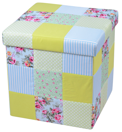 cotton linen printing storage ottoman and collapsible stool square foldable seats new ottoman beach
