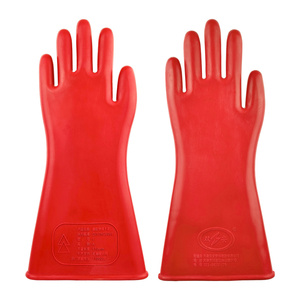 Red Rubber Electrical Isolating <strong>Gloves</strong> Anti-Slip Max Testing Voltage <strong>12KV</strong> Working Voltage 3kV Length 410mm